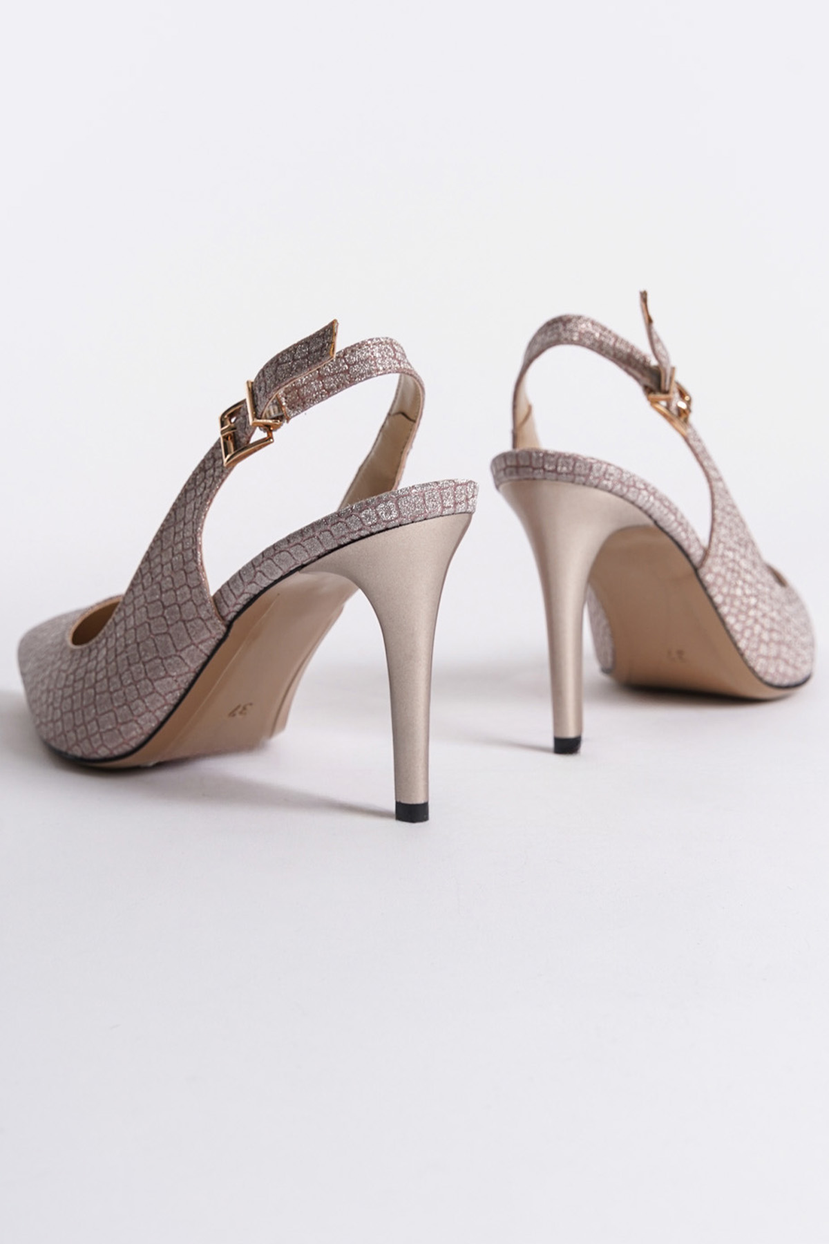 Capone Slingback Mid Heel Soft Padded Insole Women Rose Shoes