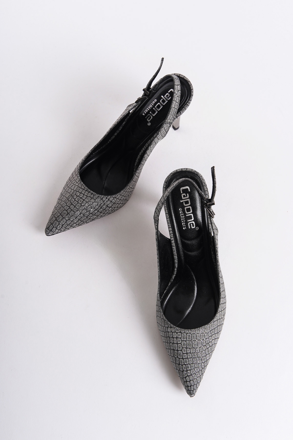 Capone Slingback Mid Heel Soft Padded Insole Women Platinum Shoes