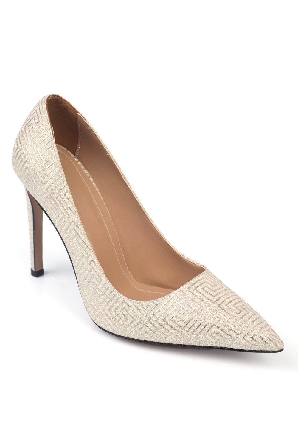 Capone Slingback Mid Heel Soft Padded Insole Women Gold Shoes