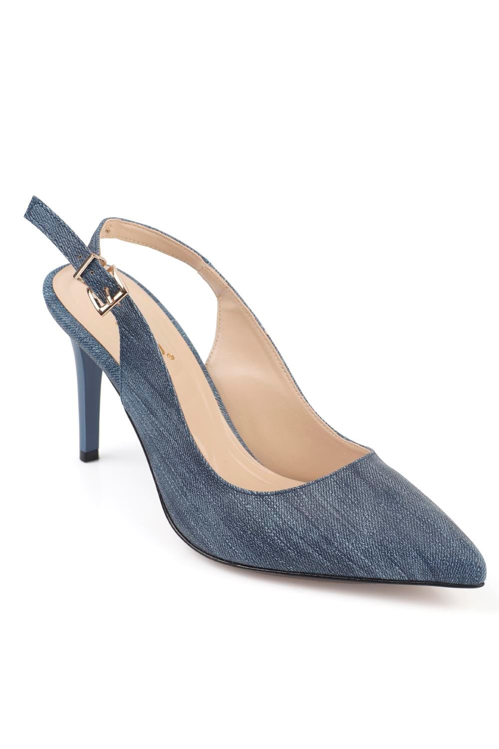 Capone Slingback Mid Heel Women Denim's Shoes
