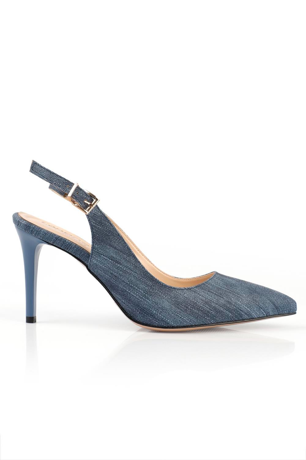 Capone Slingback Mid Heel Women Denim's Shoes