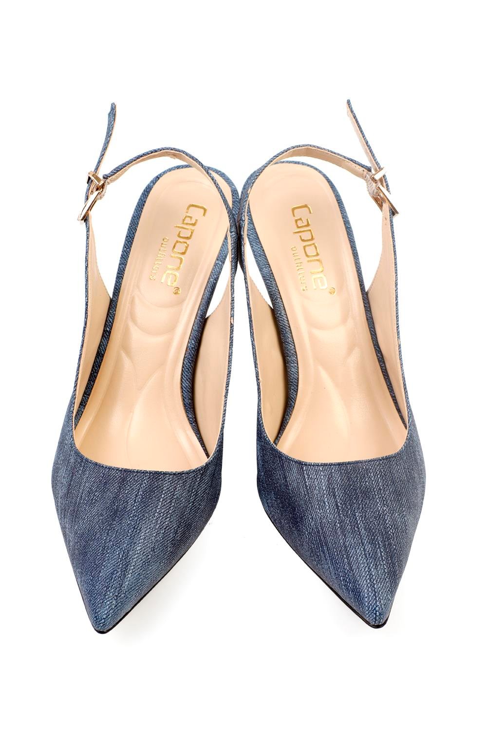 Capone Slingback Mid Heel Women Denim's Shoes