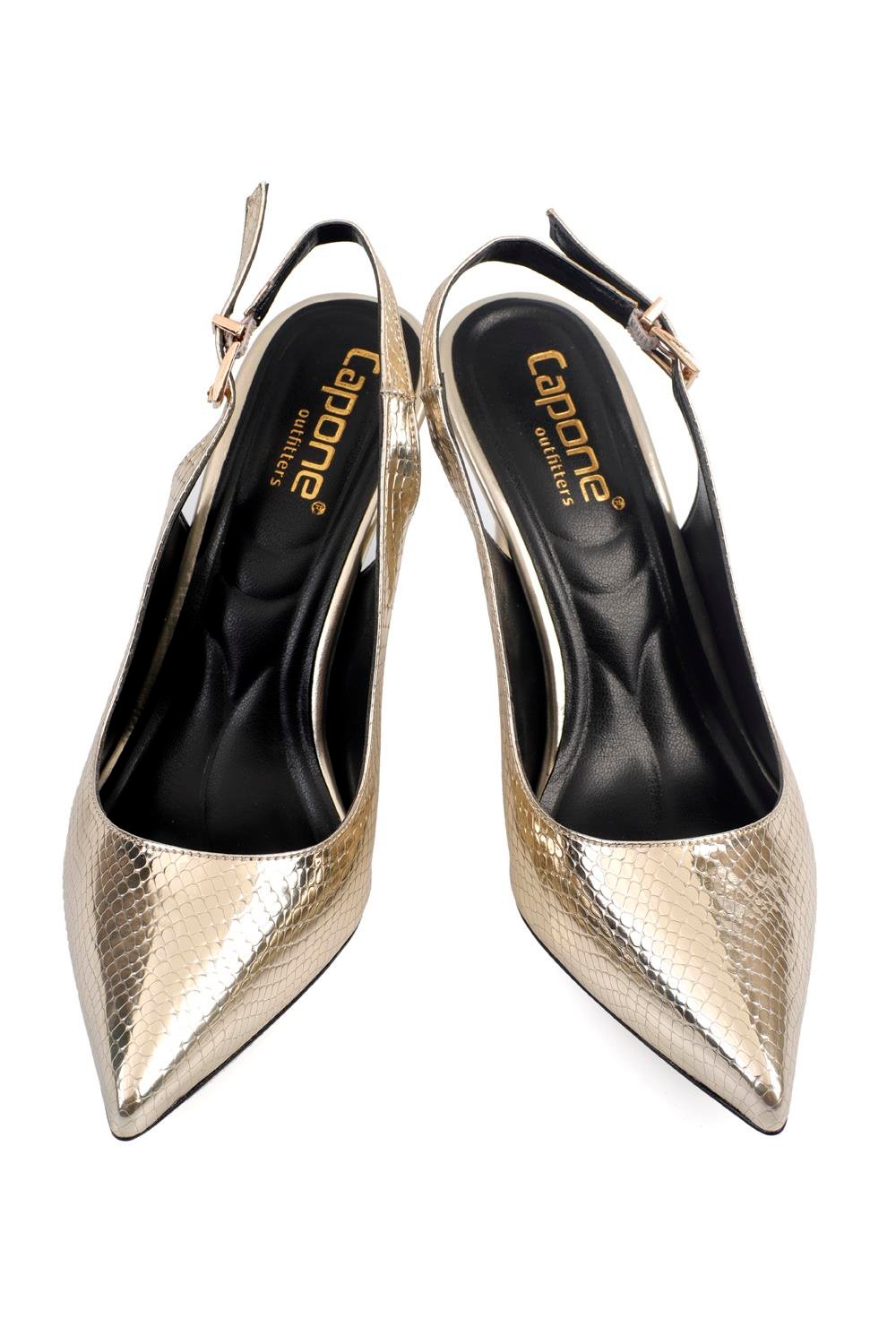 Capone Slingback Mid Heel Women Gold's Shoes