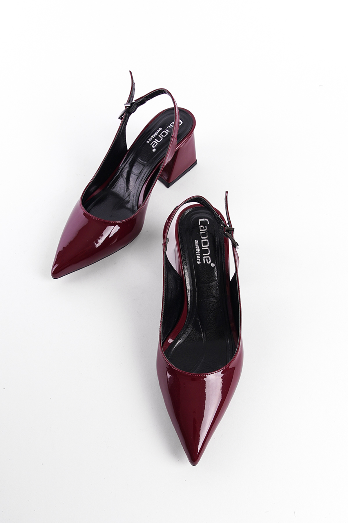 Capone Soft Padded Insole Women Burgundy Heeled Shoes