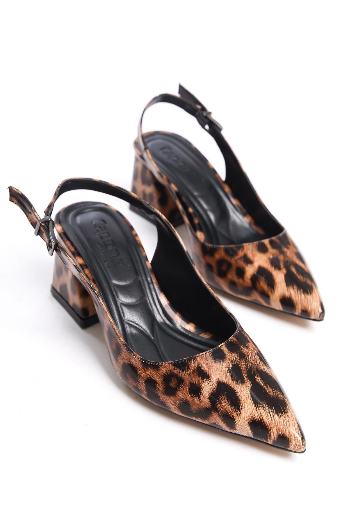 Capone Soft Padded Insole Women Leopard Heeled Shoes