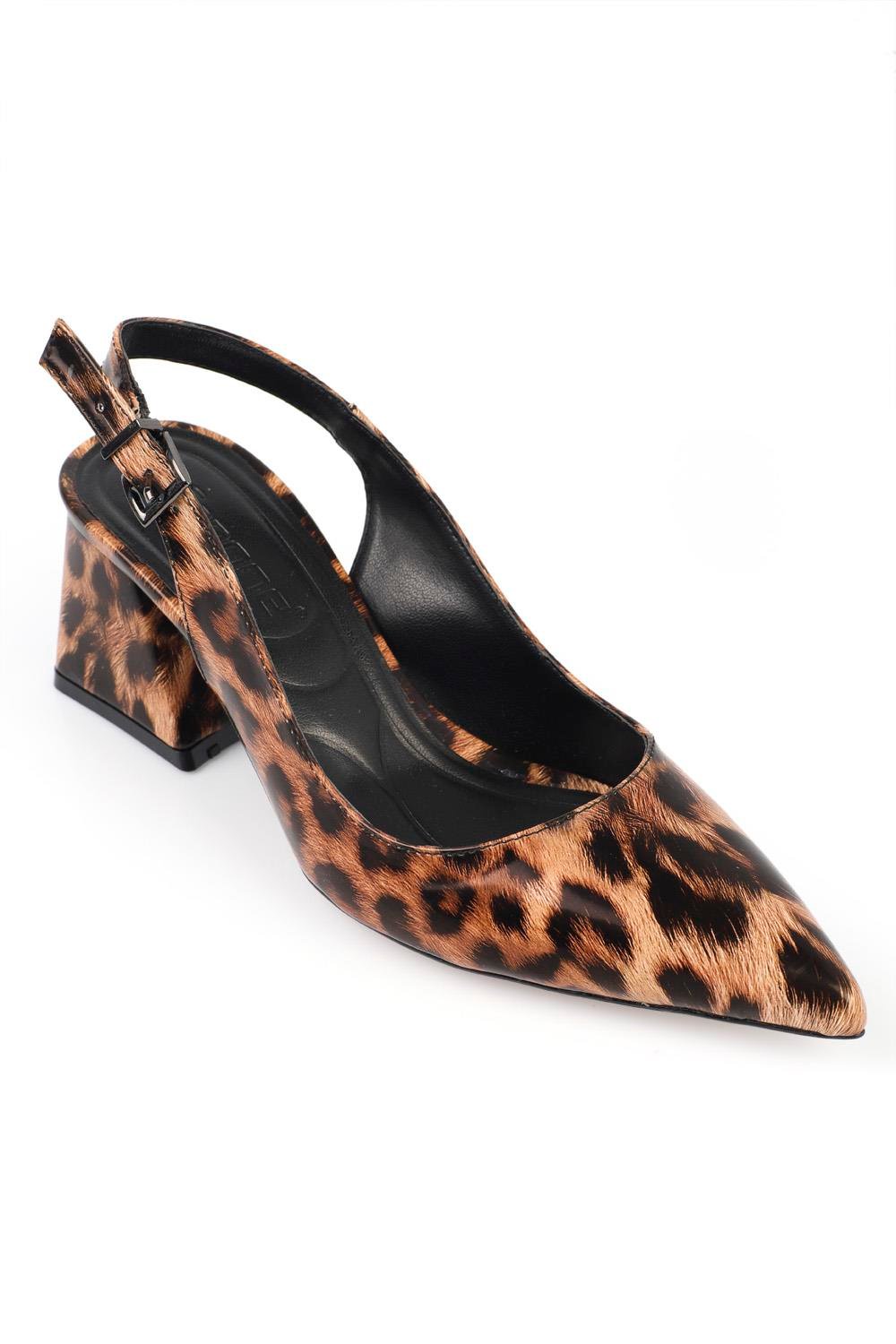 Capone Soft Padded Insole Women Leopard Heeled Shoes