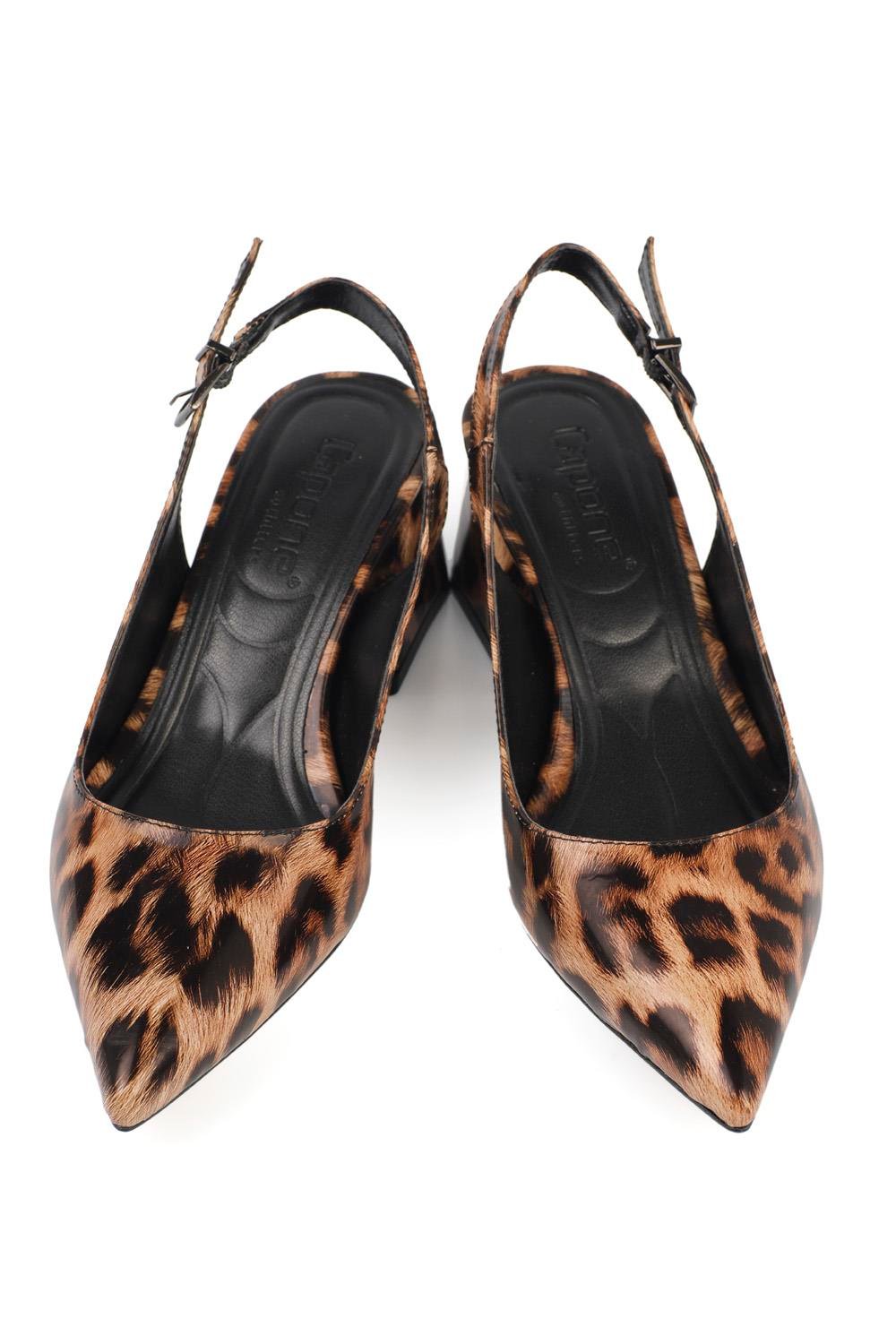 Capone Soft Padded Insole Women Leopard Heeled Shoes