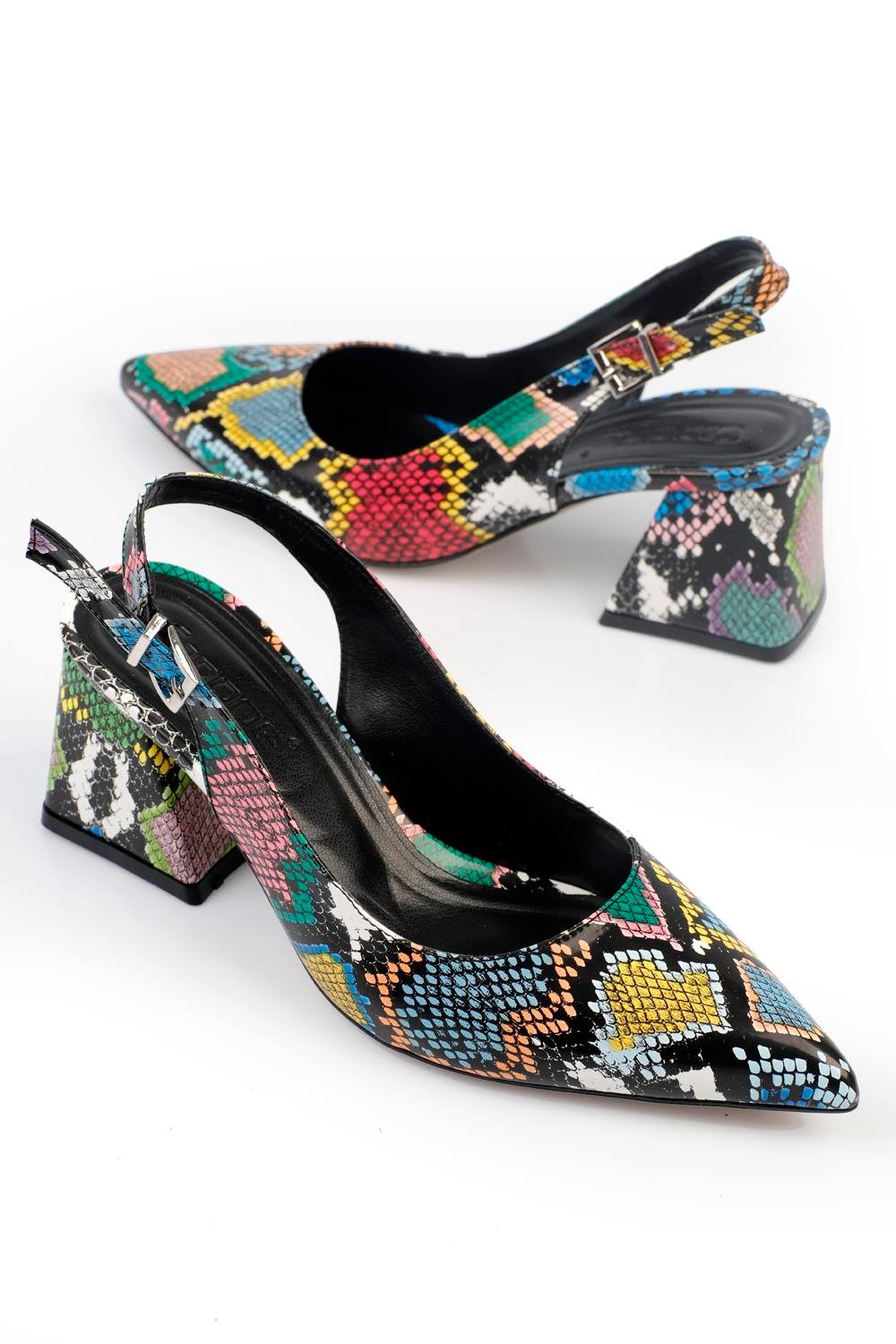 Capone Soft Padded Insole Women Multicolored Heeled Shoes