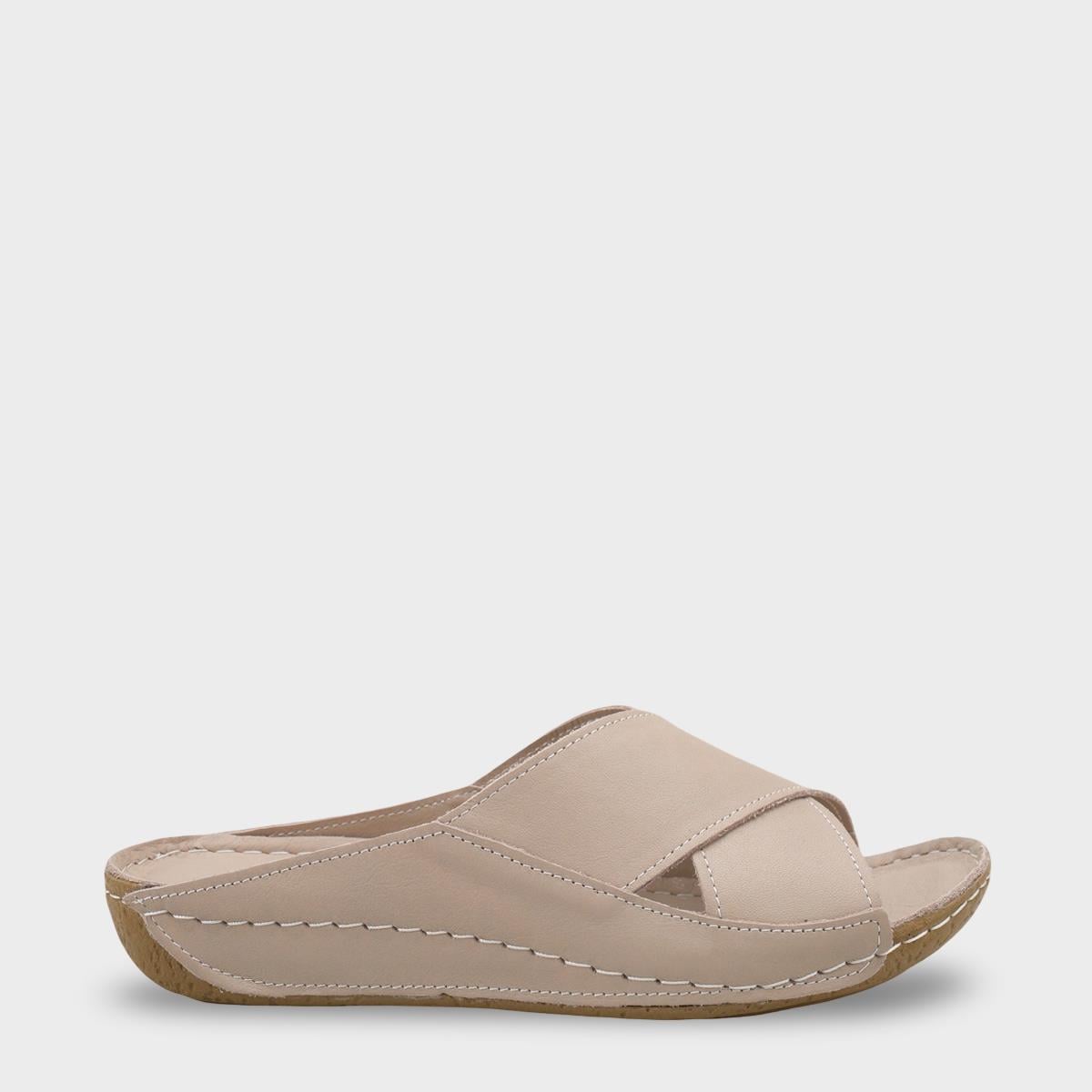 Capone Sophi Genuine Leather Soft Comfort Women Mink Sandal