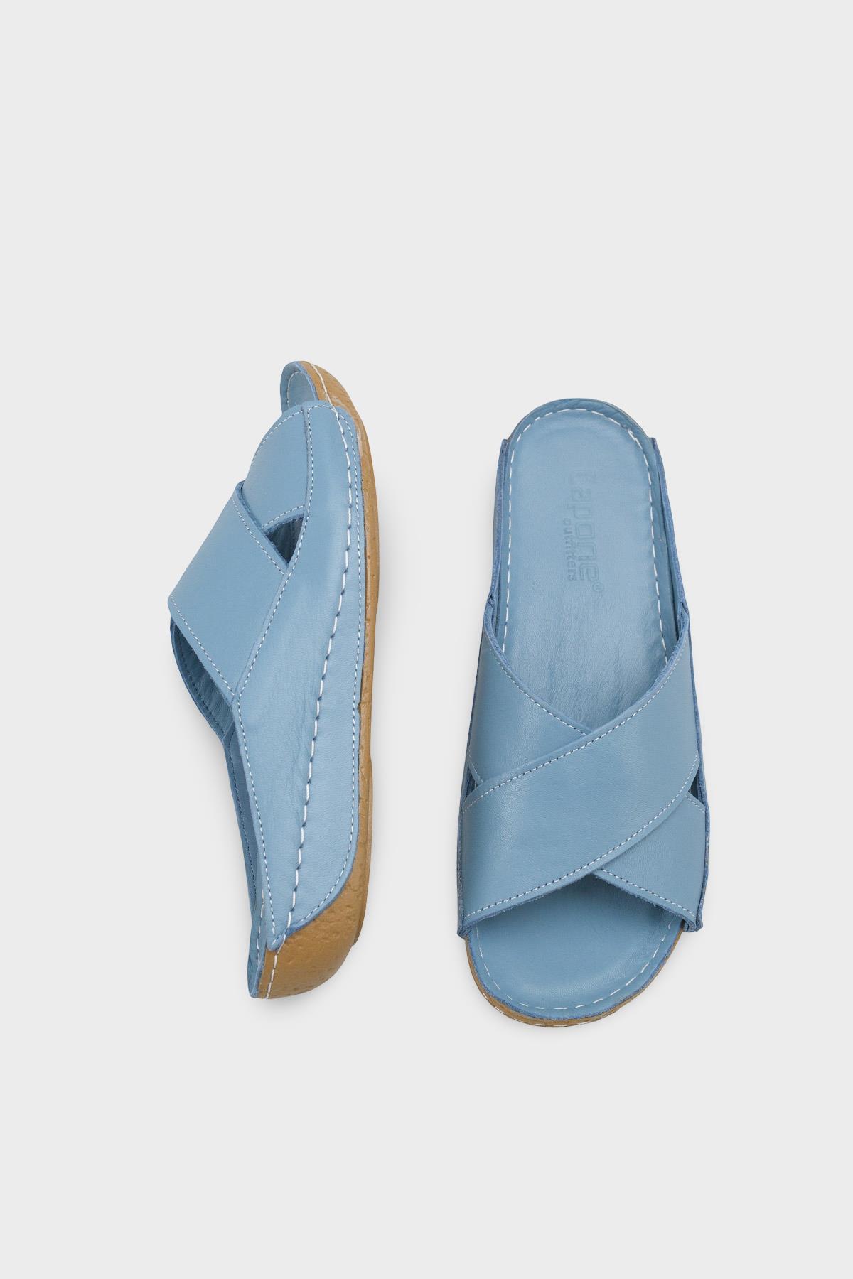 Capone Sophi Genuine Leather Soft Comfort Women Denim Blue Sandal