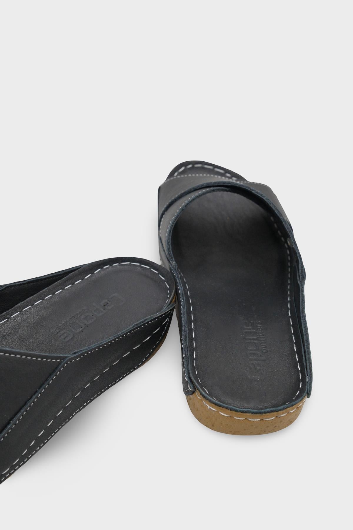 Capone Sophi Genuine Leather Soft Comfort Women Black Sandal