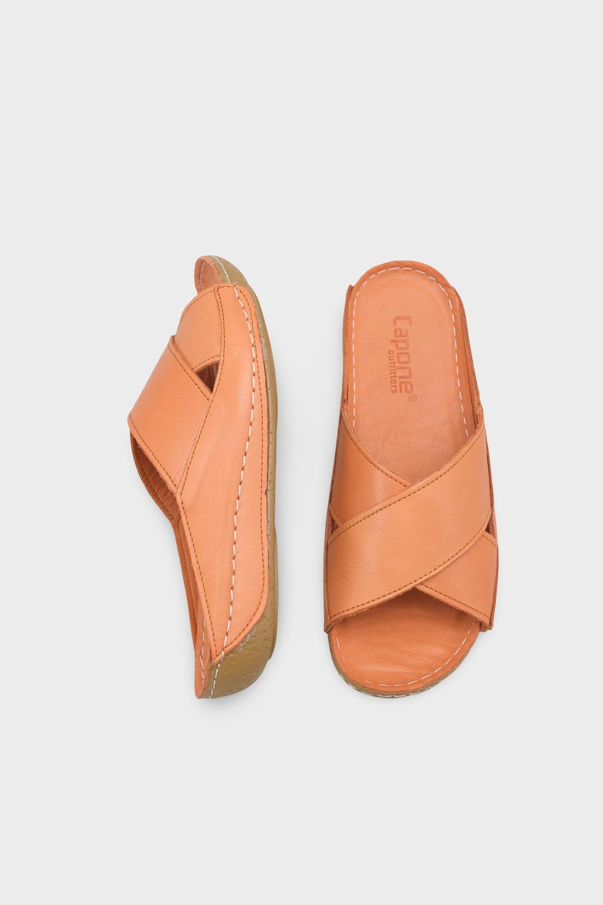 Capone Sophi Genuine Leather Soft Comfort Women Tan Sandal