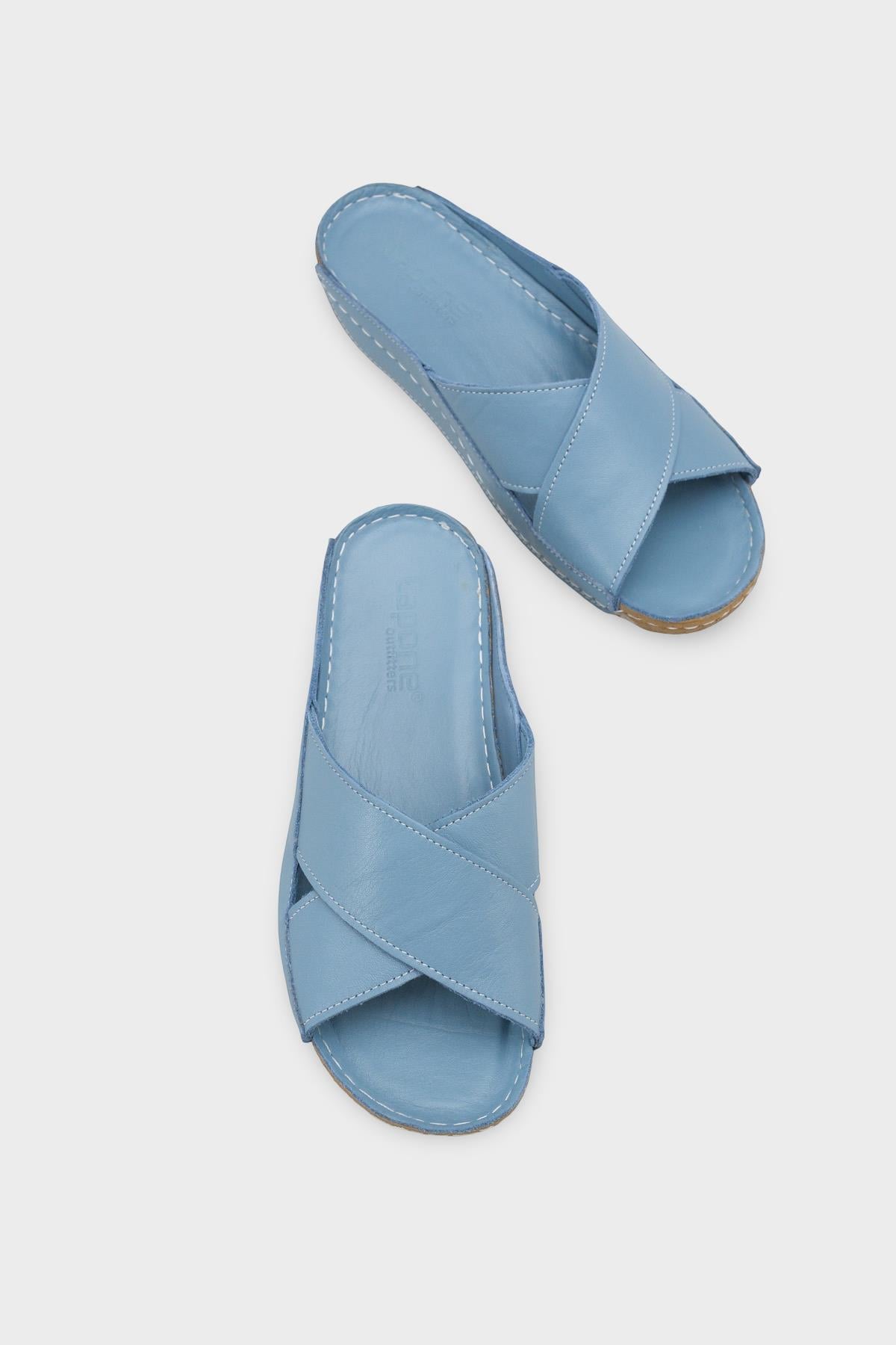 Capone Sophi Genuine Leather Soft Comfort Women Denim Blue Sandal