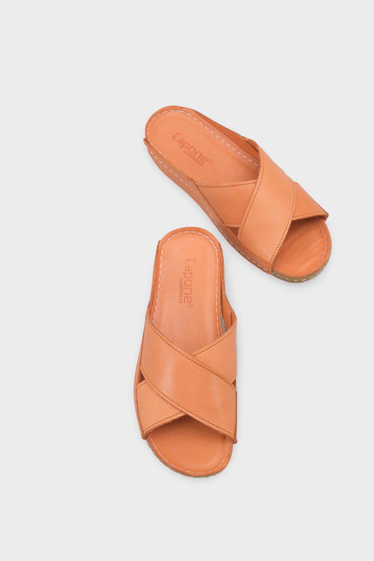 Capone Sophi Genuine Leather Soft Comfort Women Tan Sandal
