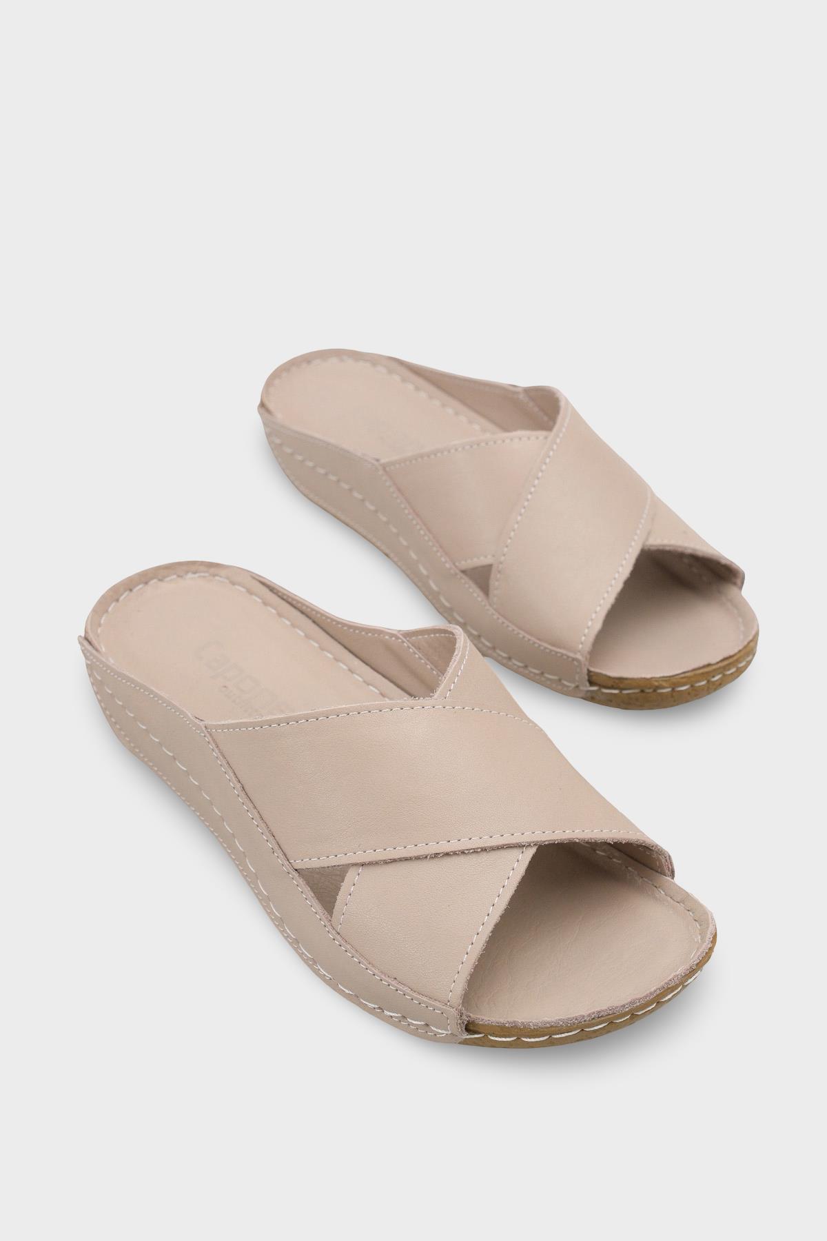 Capone Sophi Genuine Leather Soft Comfort Women Mink Sandal