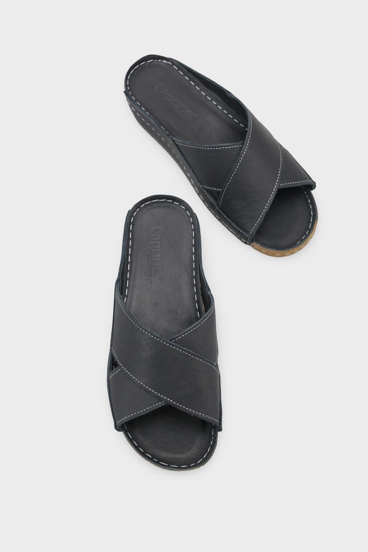 Capone Sophi Genuine Leather Soft Comfort Women Black Sandal