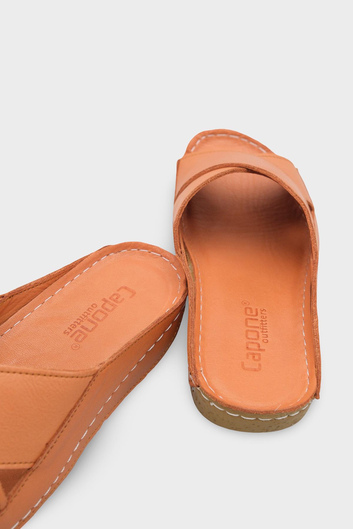 Capone Sophi Genuine Leather Soft Comfort Women Tan Sandal