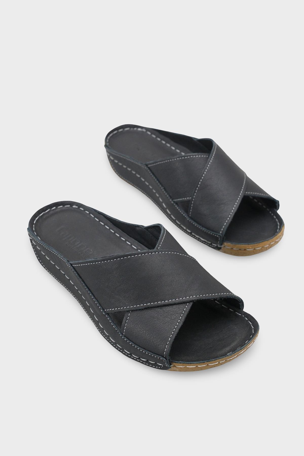 Capone Sophi Genuine Leather Soft Comfort Women Black Sandal