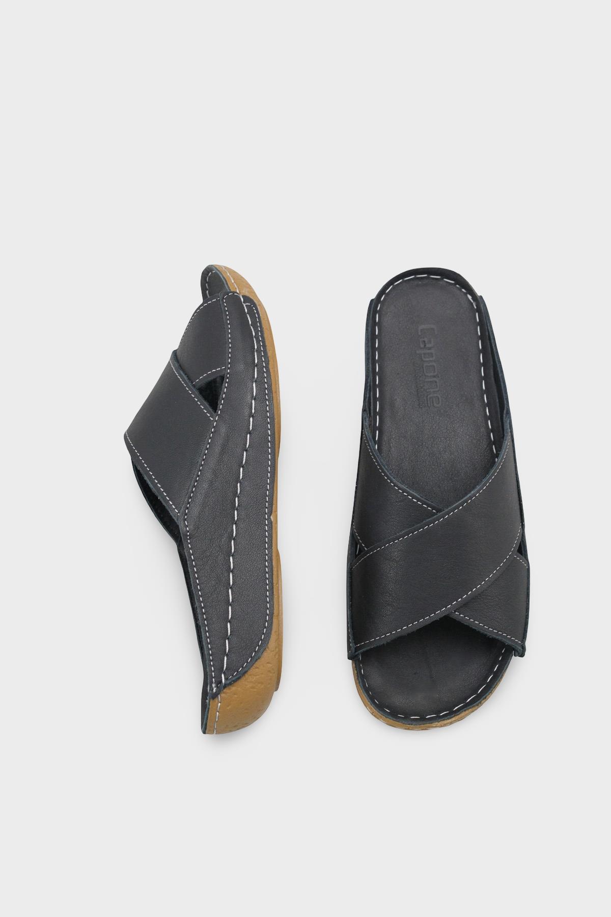 Capone Sophi Genuine Leather Soft Comfort Women Black Sandal