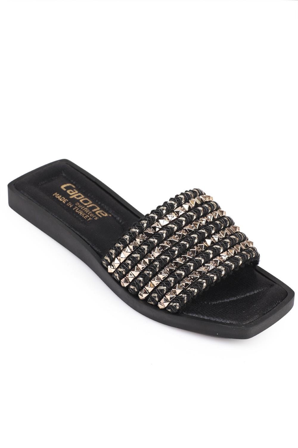 Capone Spike Detail Single Banded Woman Sandals