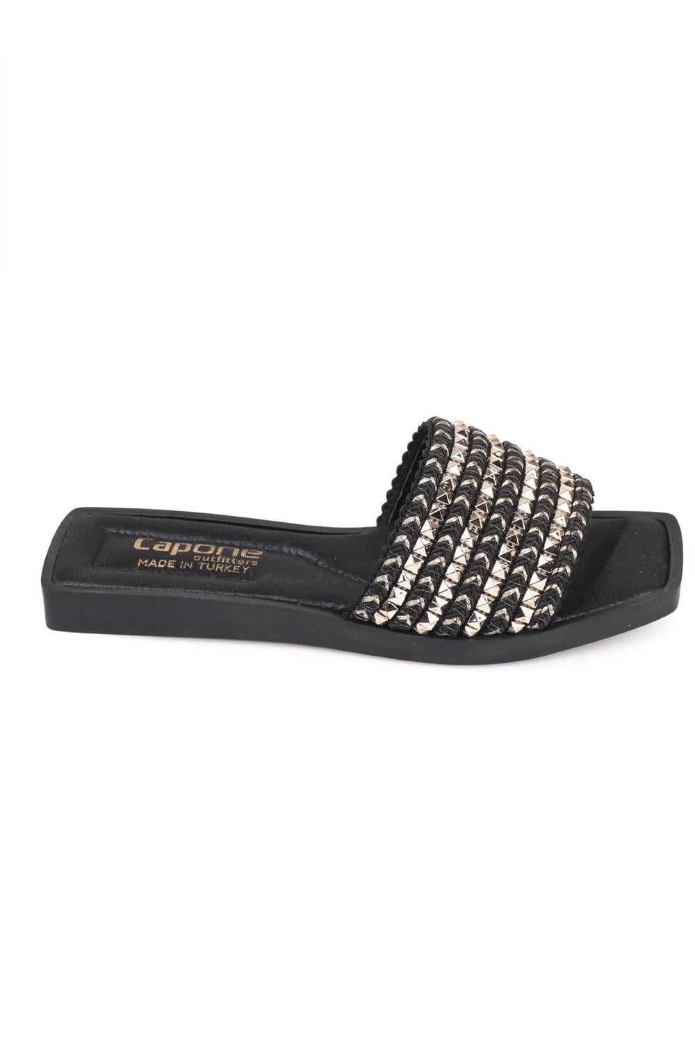 Capone Spike Detail Single Banded Woman Sandals