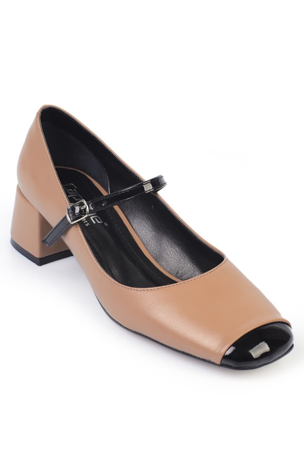 Capone Square-Toe Strap Mid-Heeled Women Mink Shoes