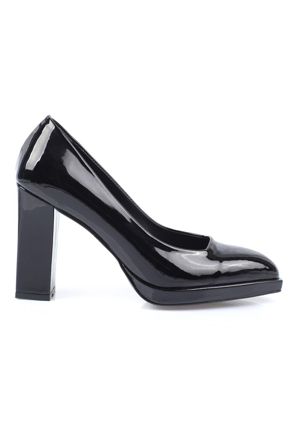 Capone Squoval Toe Patent Leather Platform Block Heel Woman Shoes