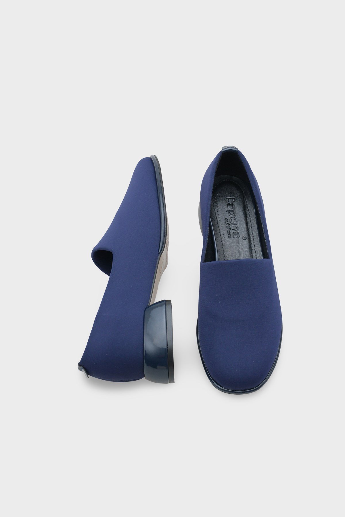 Capone Stretch Short-Heeled Comfort Women Navy Shoes