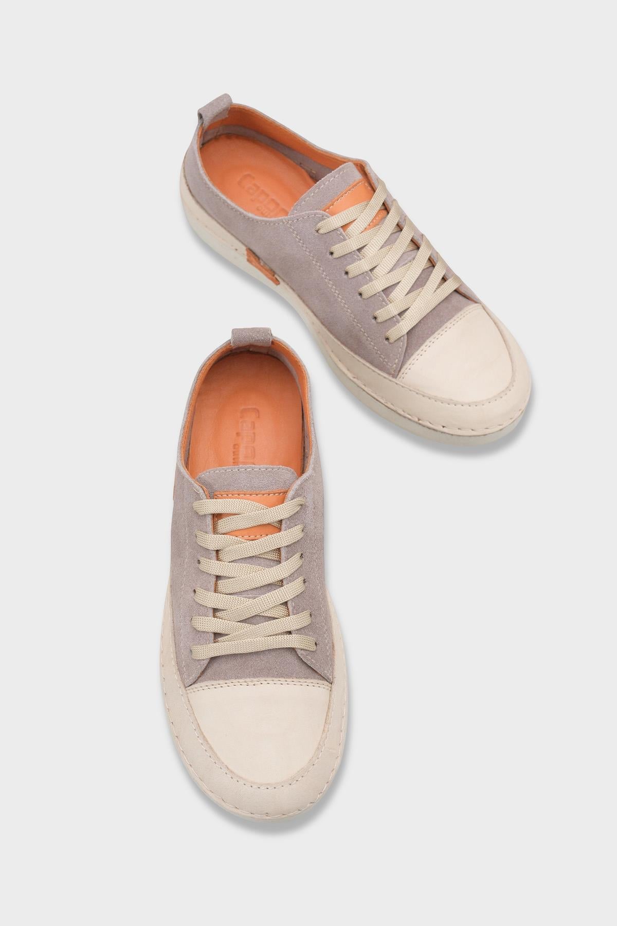Capone Susette Genuine Leather Soft Comfort Women Silver Grey Sneaker
