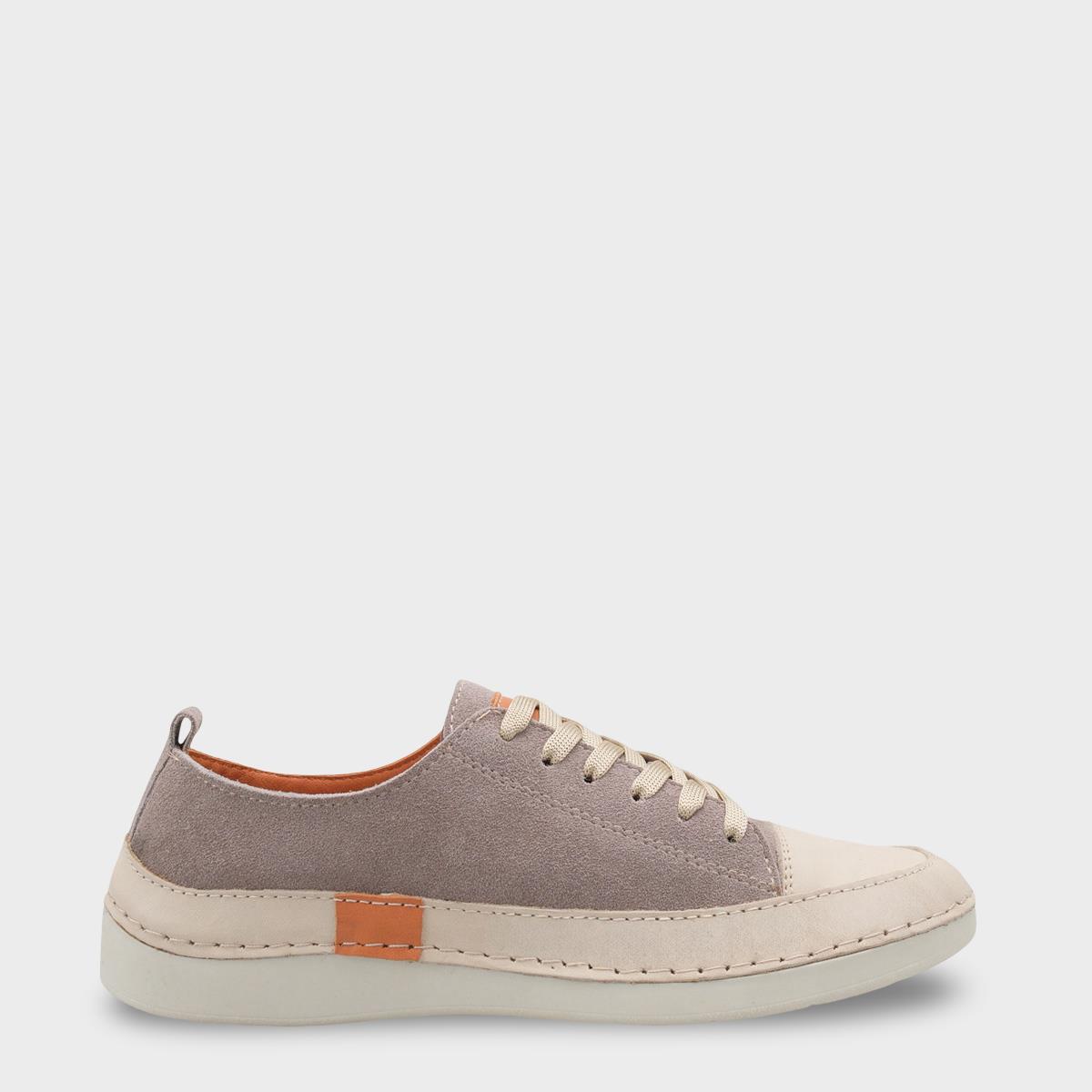 Capone Susette Genuine Leather Soft Comfort Women Silver Grey Sneaker