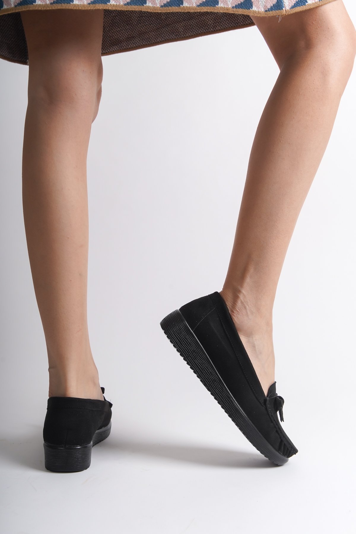 Capone Tasseled Comfort Women Black Loafer