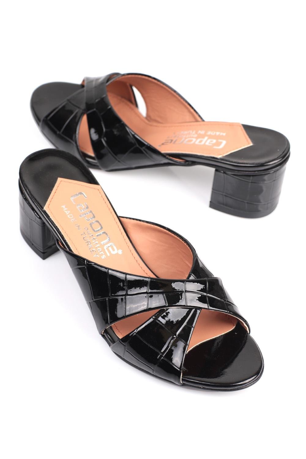 Capone Taya Cross Band Women Black Sandals