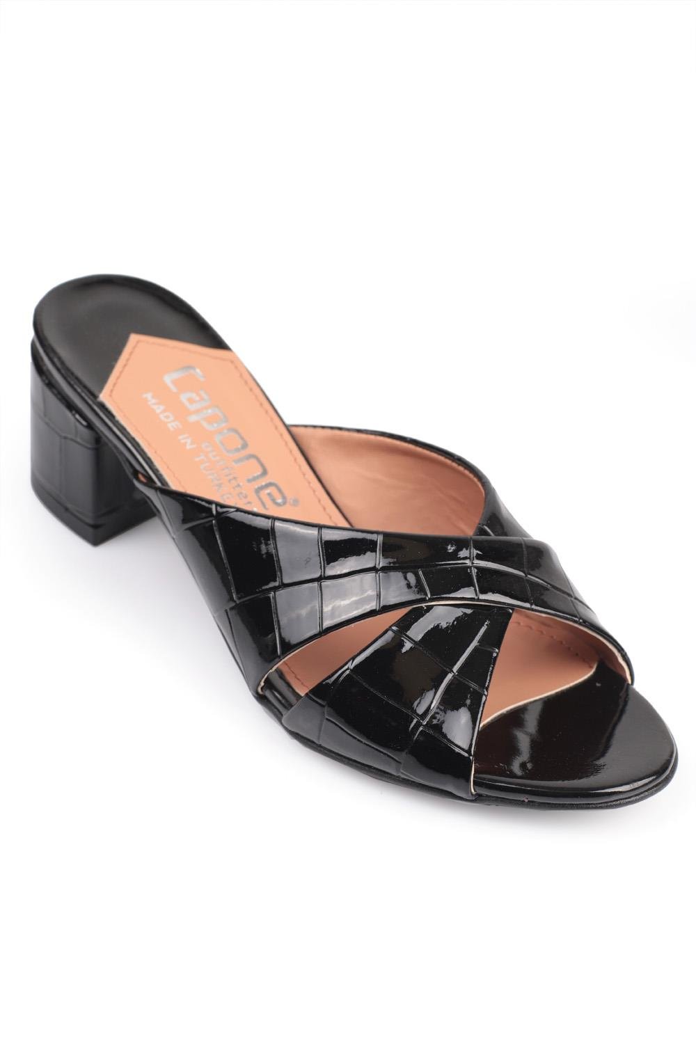 Capone Taya Cross Band Women Black Sandals