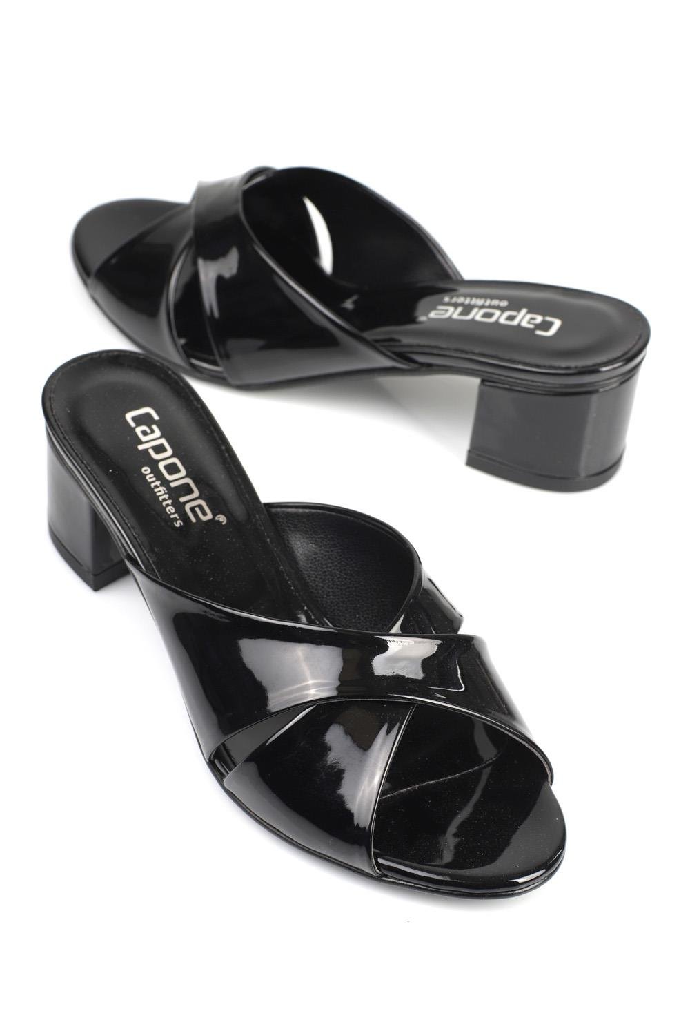 Capone Taya Cross Band Women Black Sandals