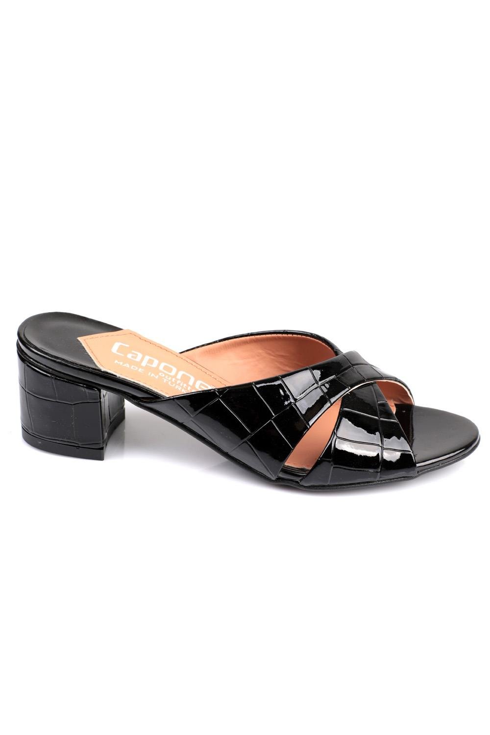 Capone Taya Cross Band Women Black Sandals