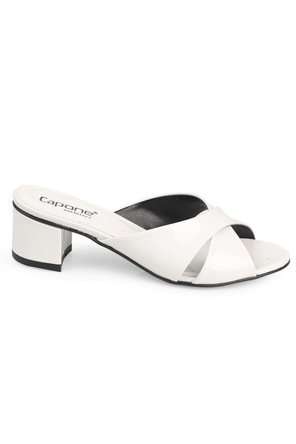 Capone Taya Cross Band Women White Sandals