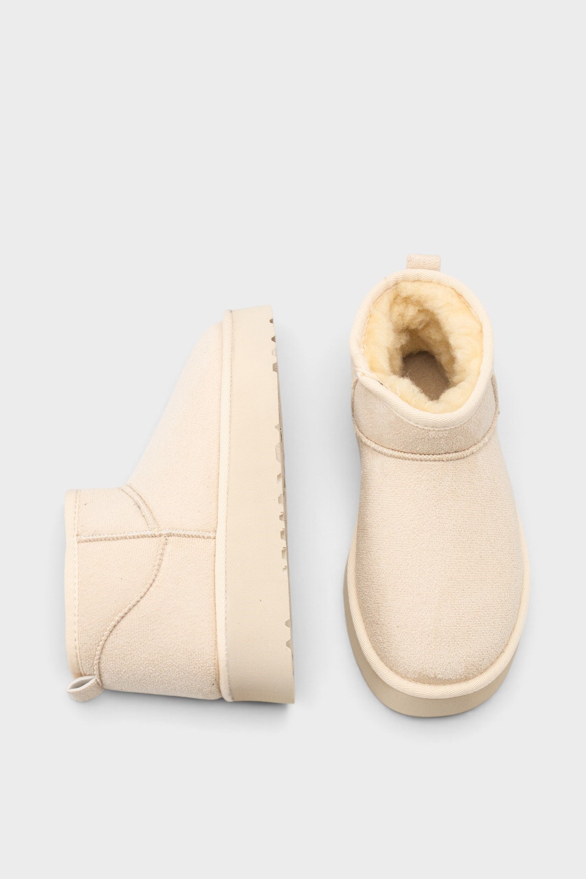 Capone Thick Sole Round Toe Fur Lined Short Woman Boots