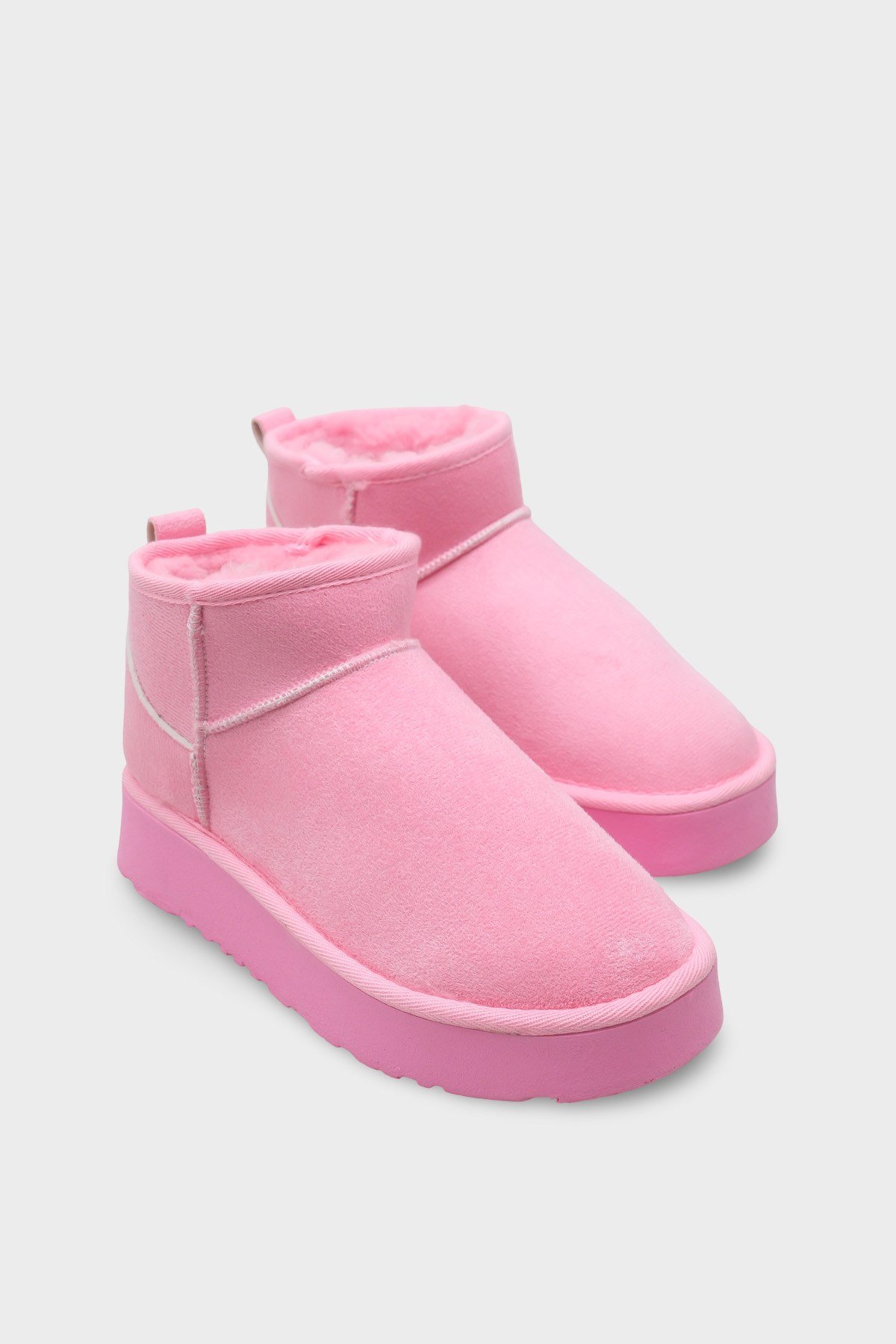 Capone Thick Sole Round Toe Fur Lined Short Woman Boots