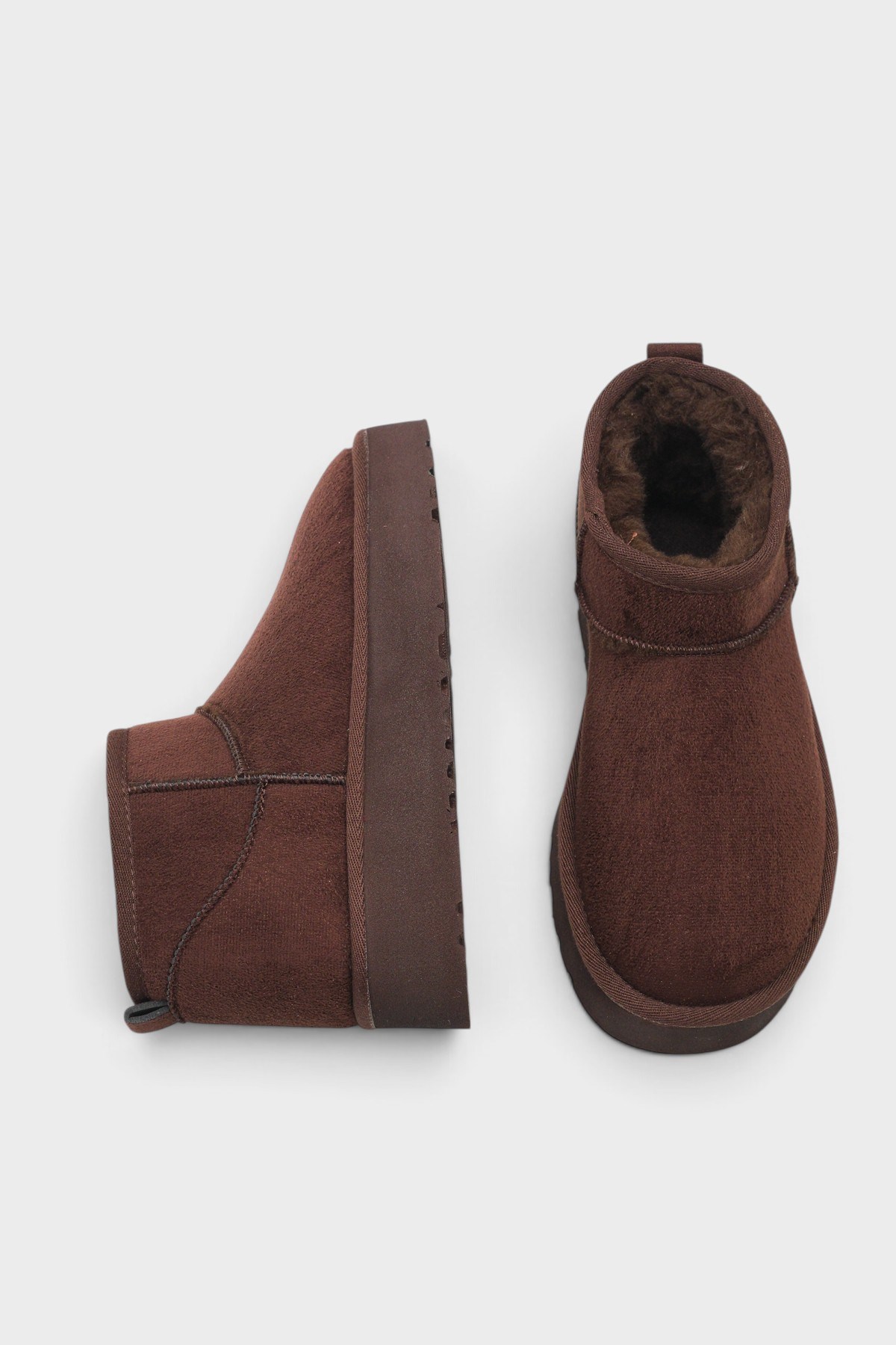Capone Thick Sole Round Toe Fur Lined Short Woman Boots
