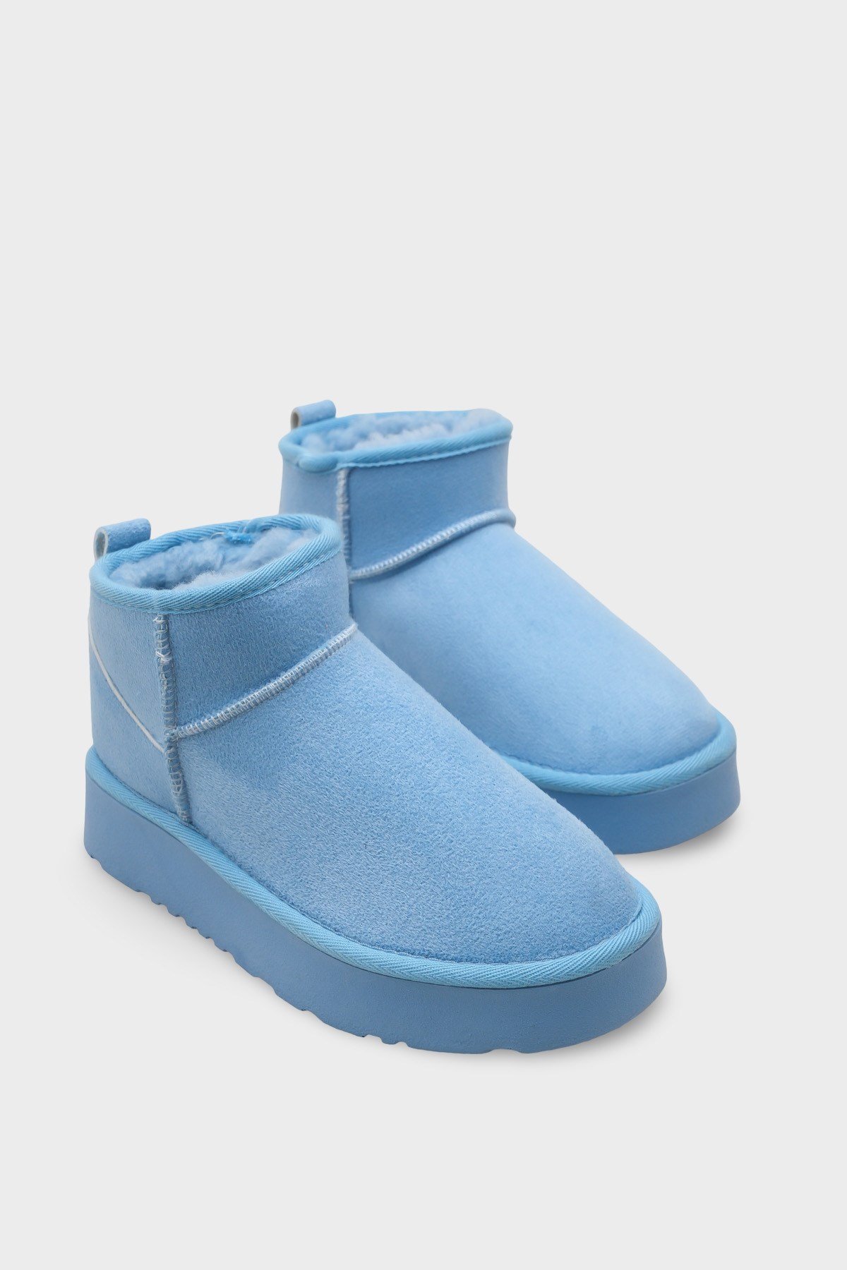 Capone Thick Sole Round Toe Fur Lined Short Woman Boots
