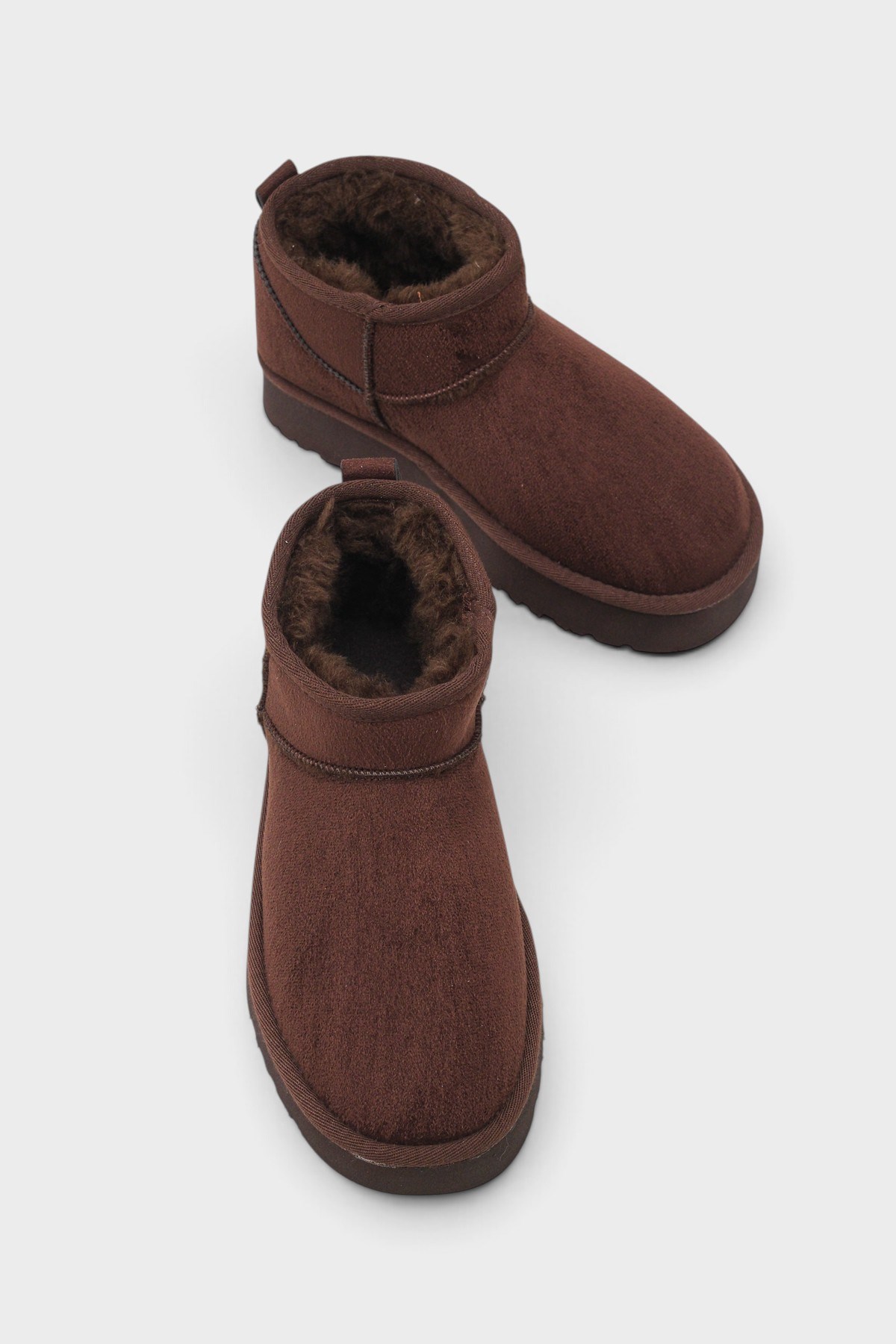 Capone Thick Sole Round Toe Fur Lined Short Woman Boots