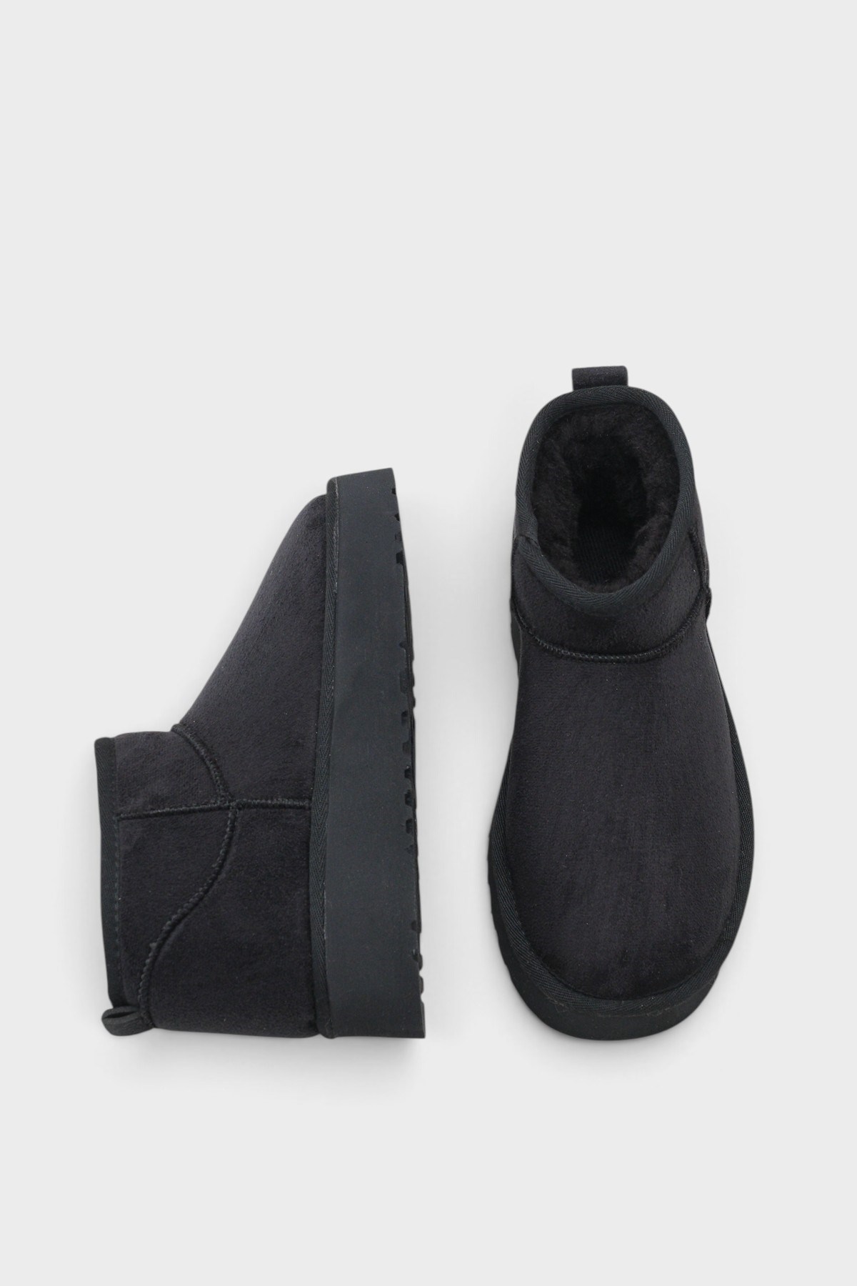 Capone Thick Sole Round Toe Fur Lined Short Woman Boots