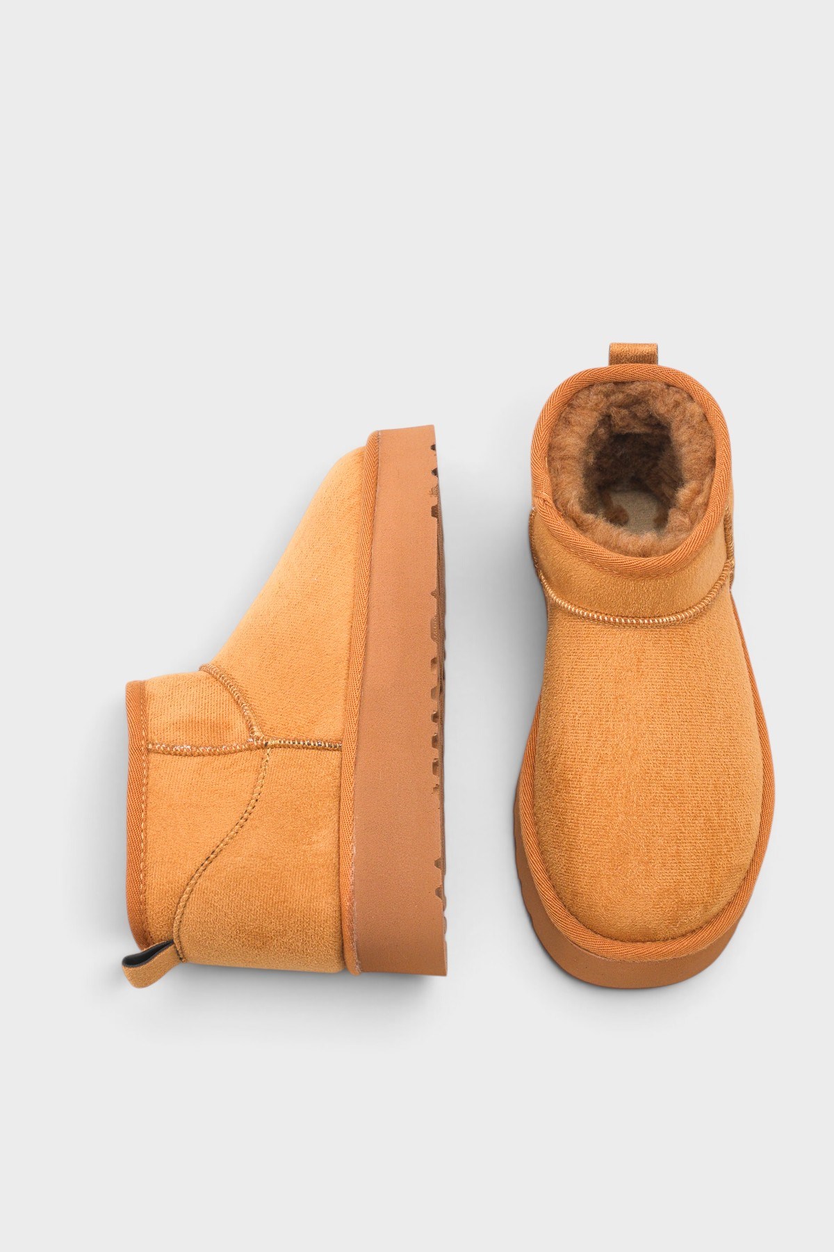 Capone Thick Sole Round Toe Fur Lined Short Woman Boots