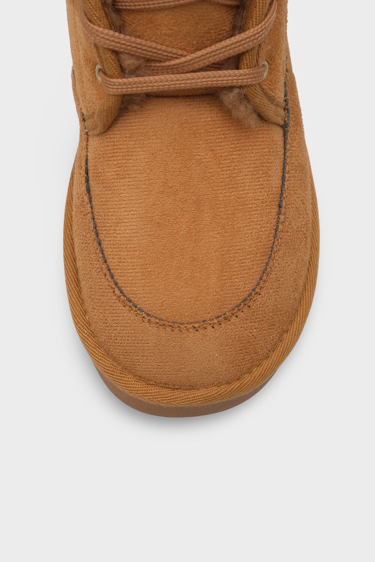 Capone Thick Sole Round Toe Laced Furry Women Tan Boots