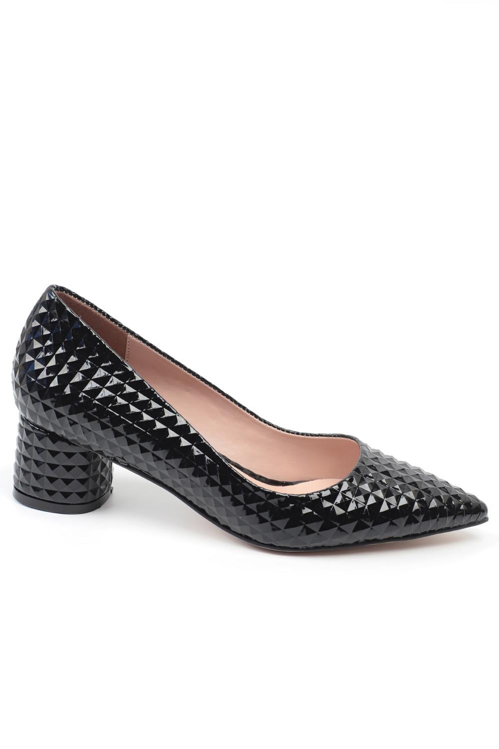 Capone Tina Mid Heel Women Black Shoes
