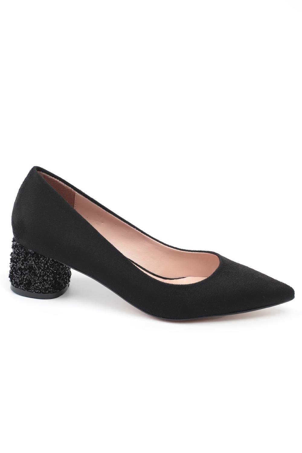 Capone Tina Mid Heel Women Black Shoes