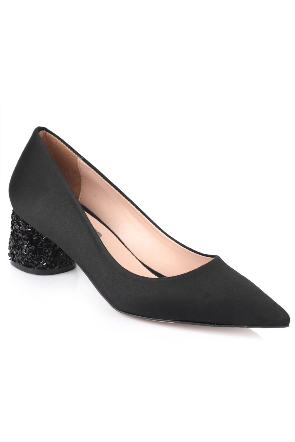 Capone Tina Mid Heel Women Black Shoes