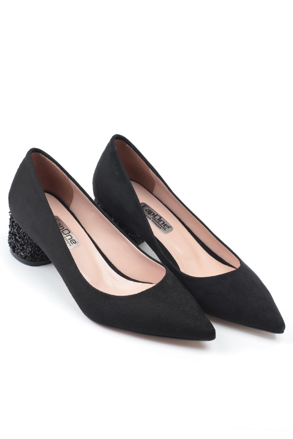Capone Tina Mid Heel Women Black Shoes