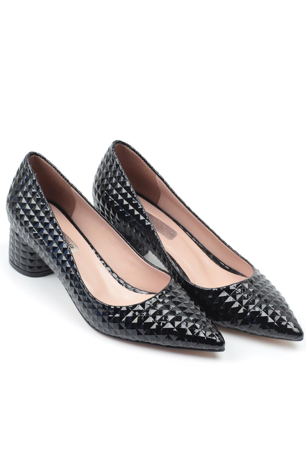 Capone Tina Mid Heel Women Black Shoes