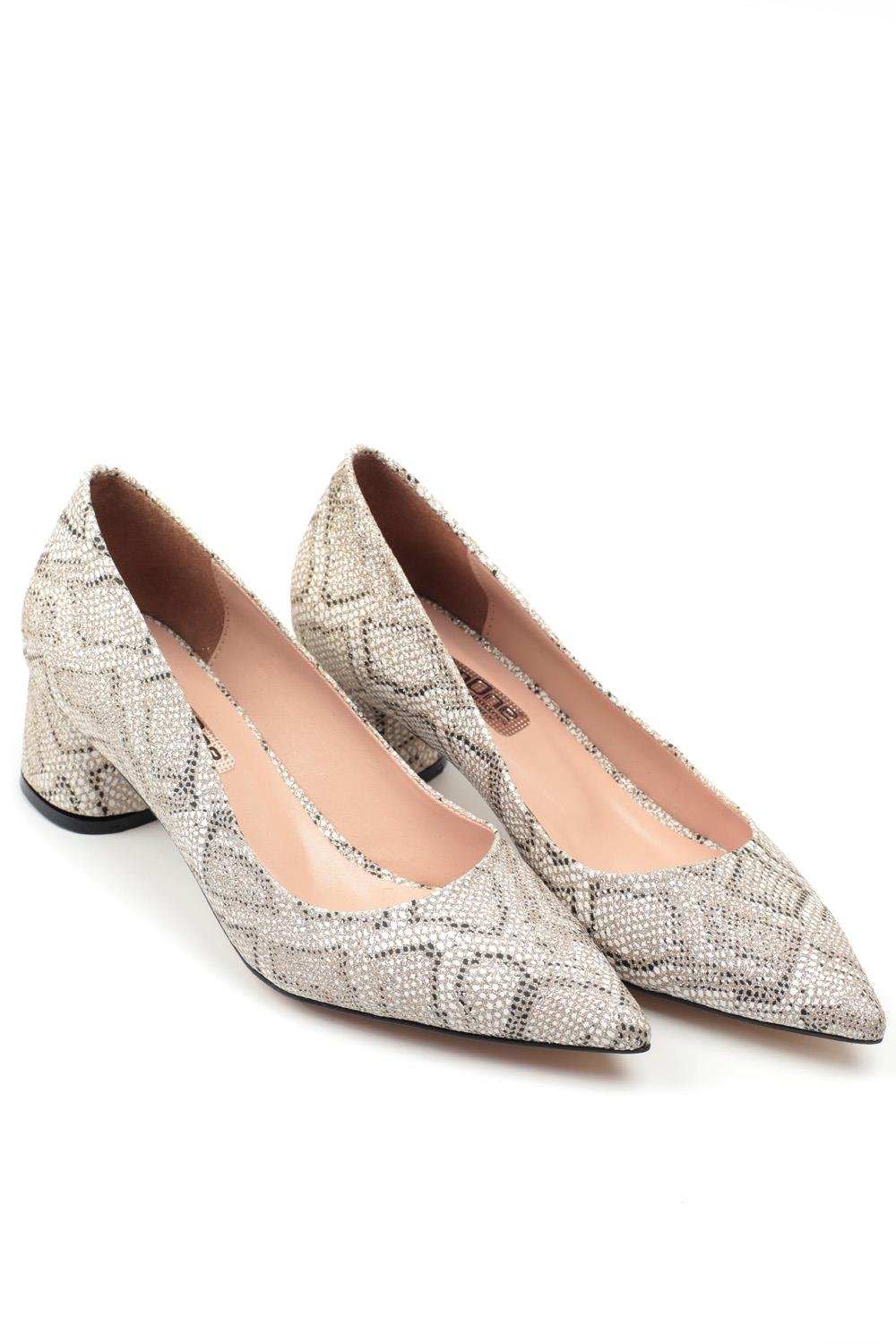 Capone Tina Mid Heel Women Gold Shoes